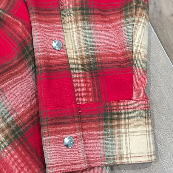 Mens MONCLER Plaid Check LS Button Up Shirt Red/Multi XL justto big do me